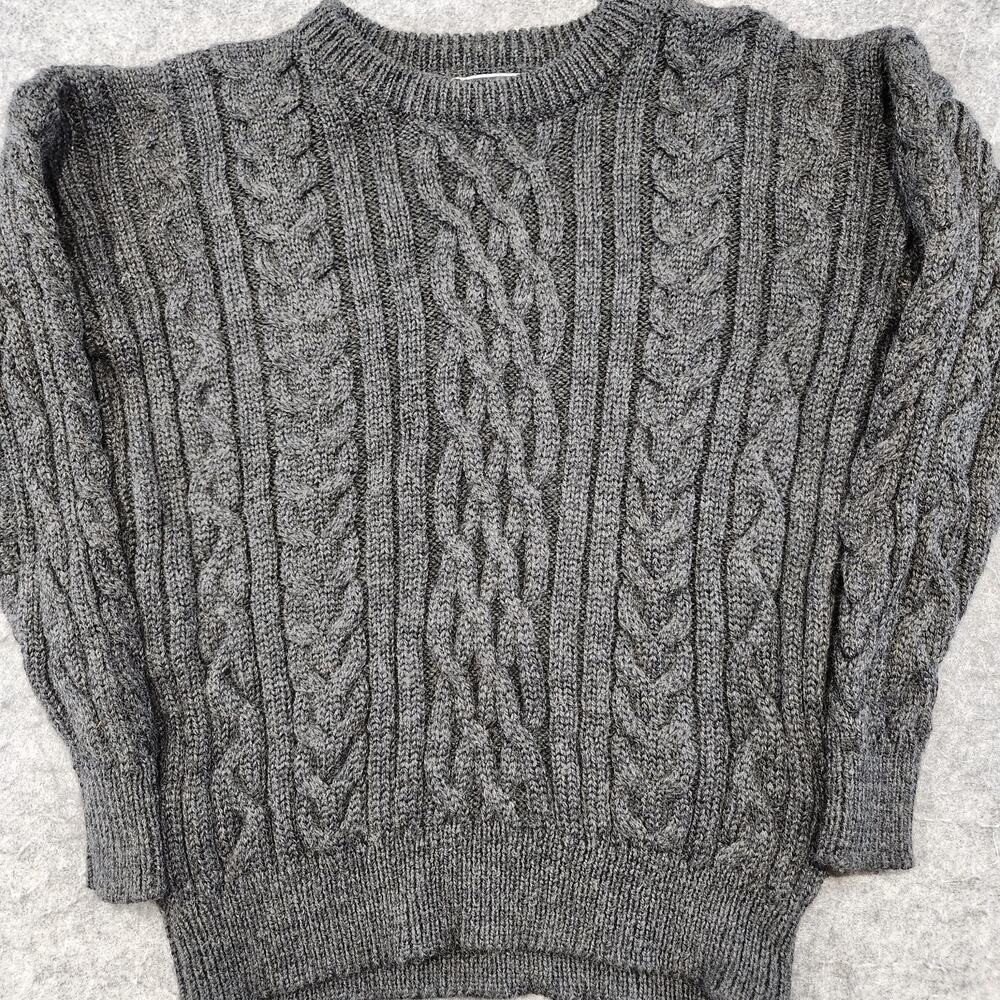 VTG WoolOvers Womens M Medium 100% Wool Cableknit Fisherman Pullover Sweater - Picture 4 of 13